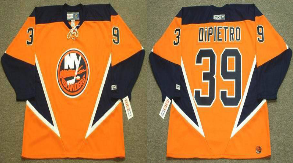2019 Men New York Islanders #39 Dipietro orange CCM NHL jersey